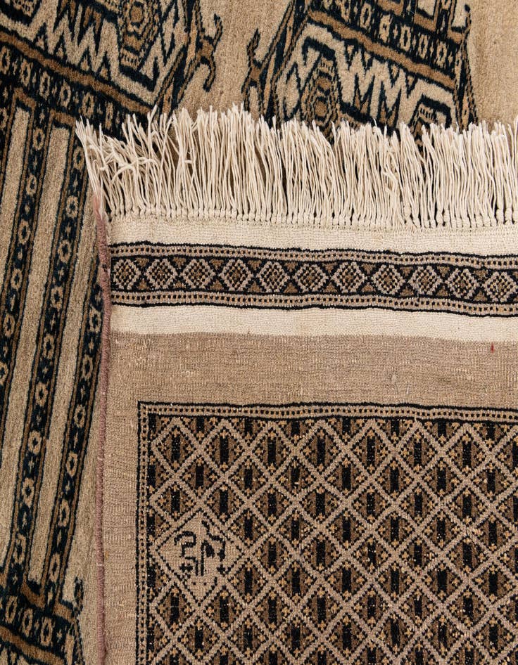 Detail image of  7' 4 x 9' 9  Hand Knotted Bokhara Oriental Wool Rug