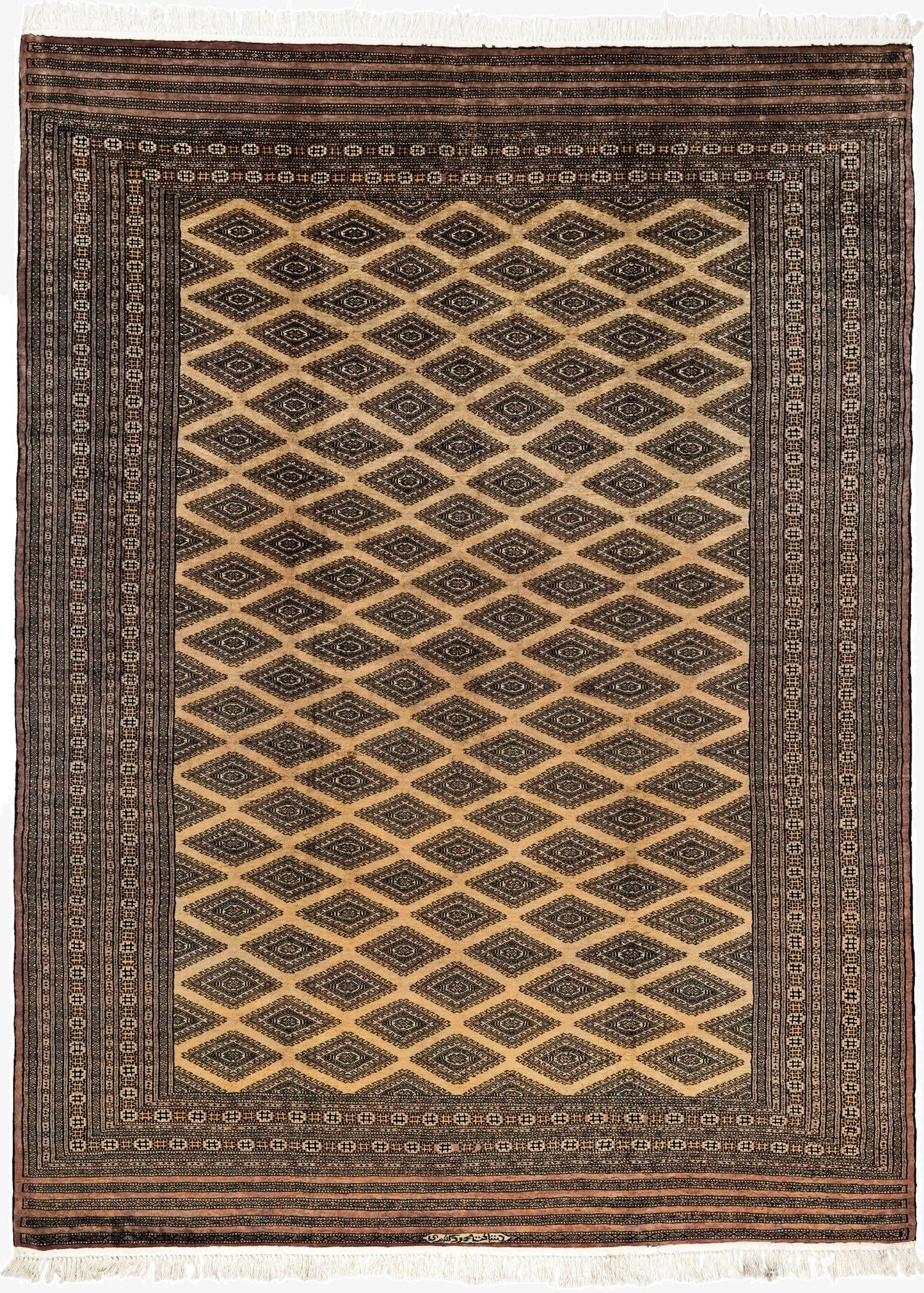  6' 4 x 8' 4  Hand Knotted Bokhara Oriental Wool Rug