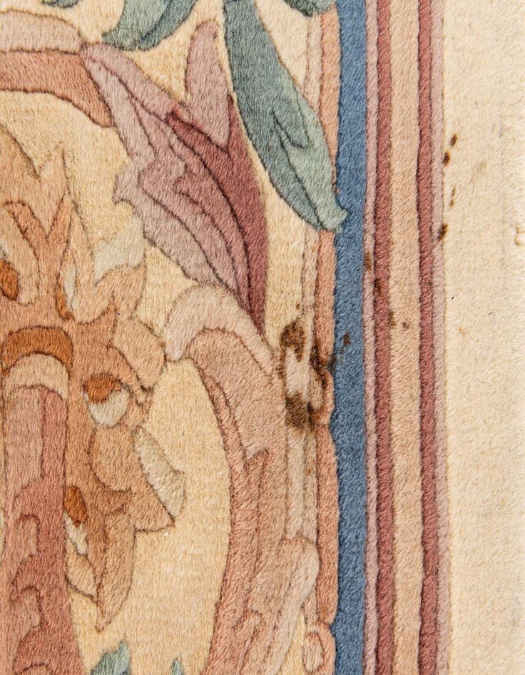 Detail image of  8' 7 x 11' 8  Hand Knotted Carved Pekin Wool Rug