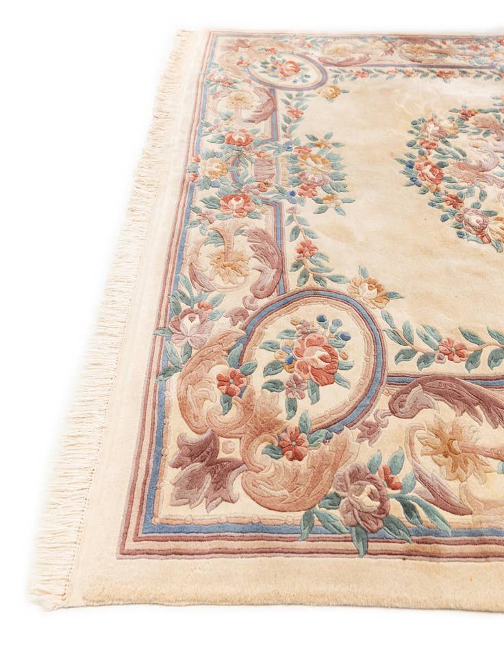 Detail image of  8' 7 x 11' 8  Hand Knotted Carved Pekin Wool Rug