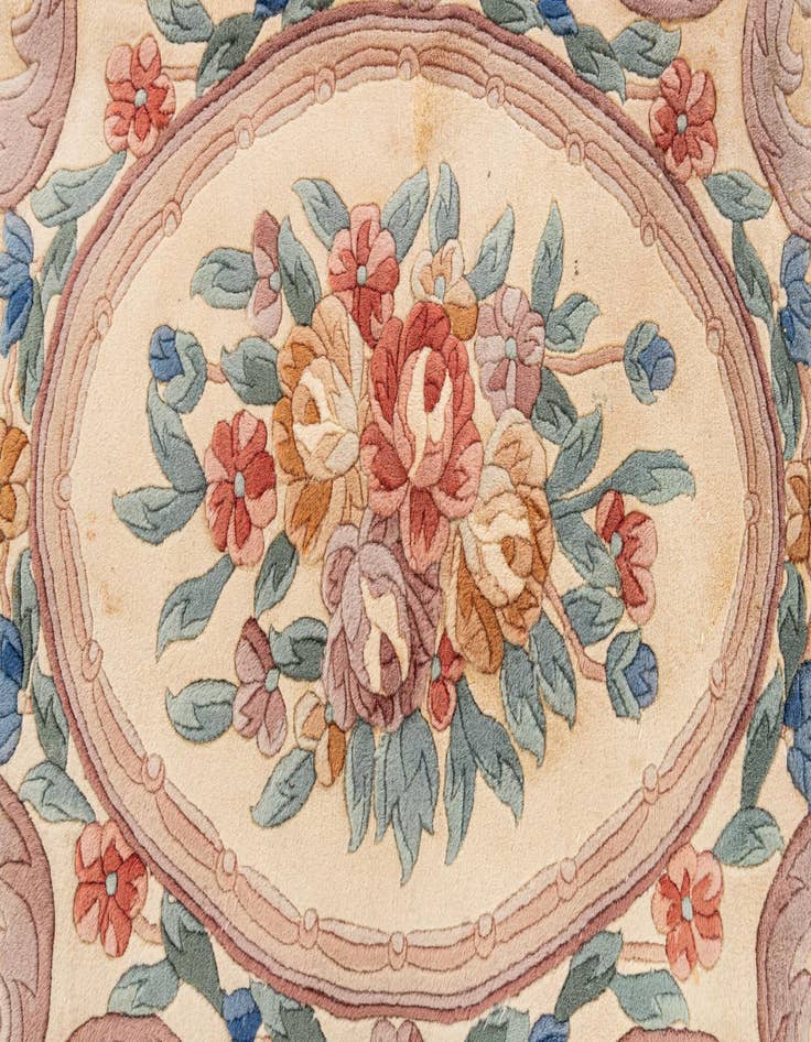 Detail image of  8' 7 x 11' 8  Hand Knotted Carved Pekin Wool Rug