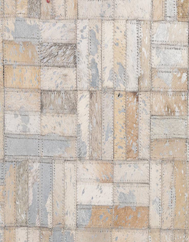 Detail image of  4' 11 x 7' 9 Cowhide - Patchwork Rug