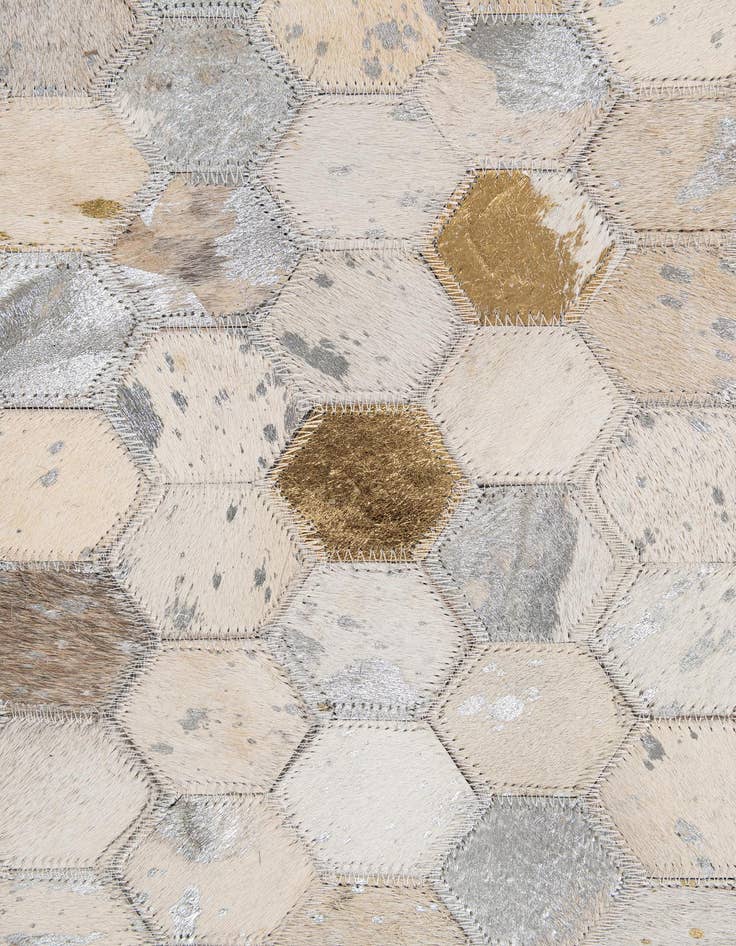 Detail image of  5' 1 x 8' 1 Cowhide - Patchwork Rug