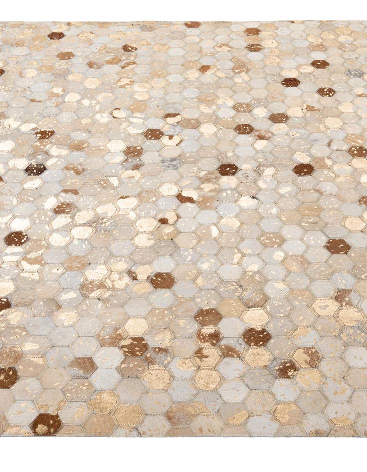 Detail image of  5' 1 x 7' 11 Cowhide - Patchwork Rug