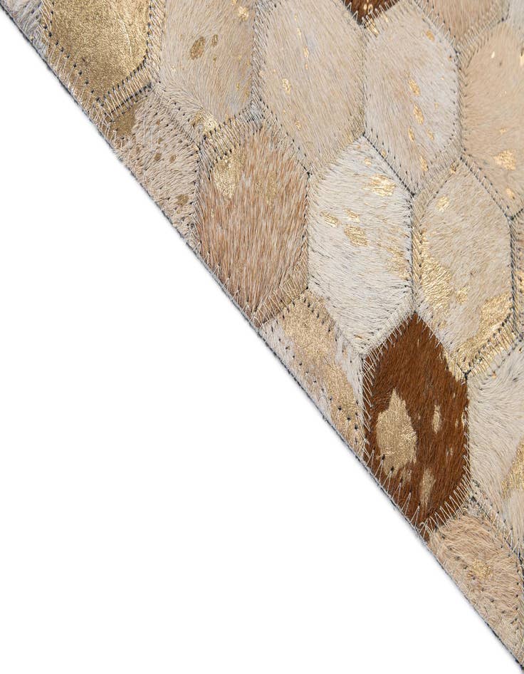 Detail image of  5' 1 x 7' 11 Cowhide - Patchwork Rug