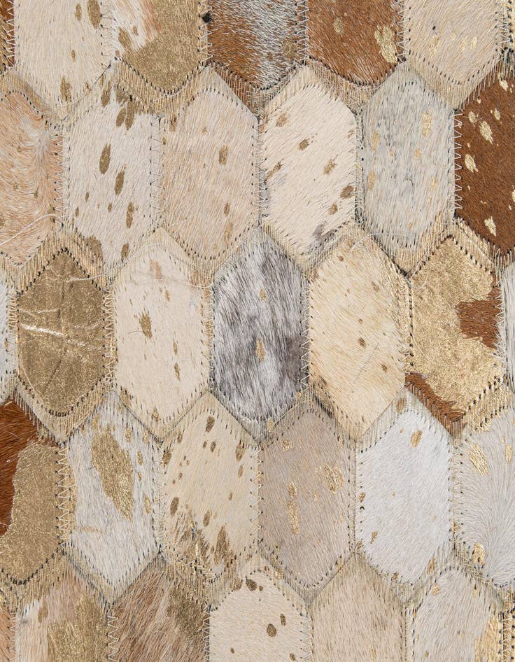Detail image of  5' 1 x 7' 11 Cowhide - Patchwork Rug