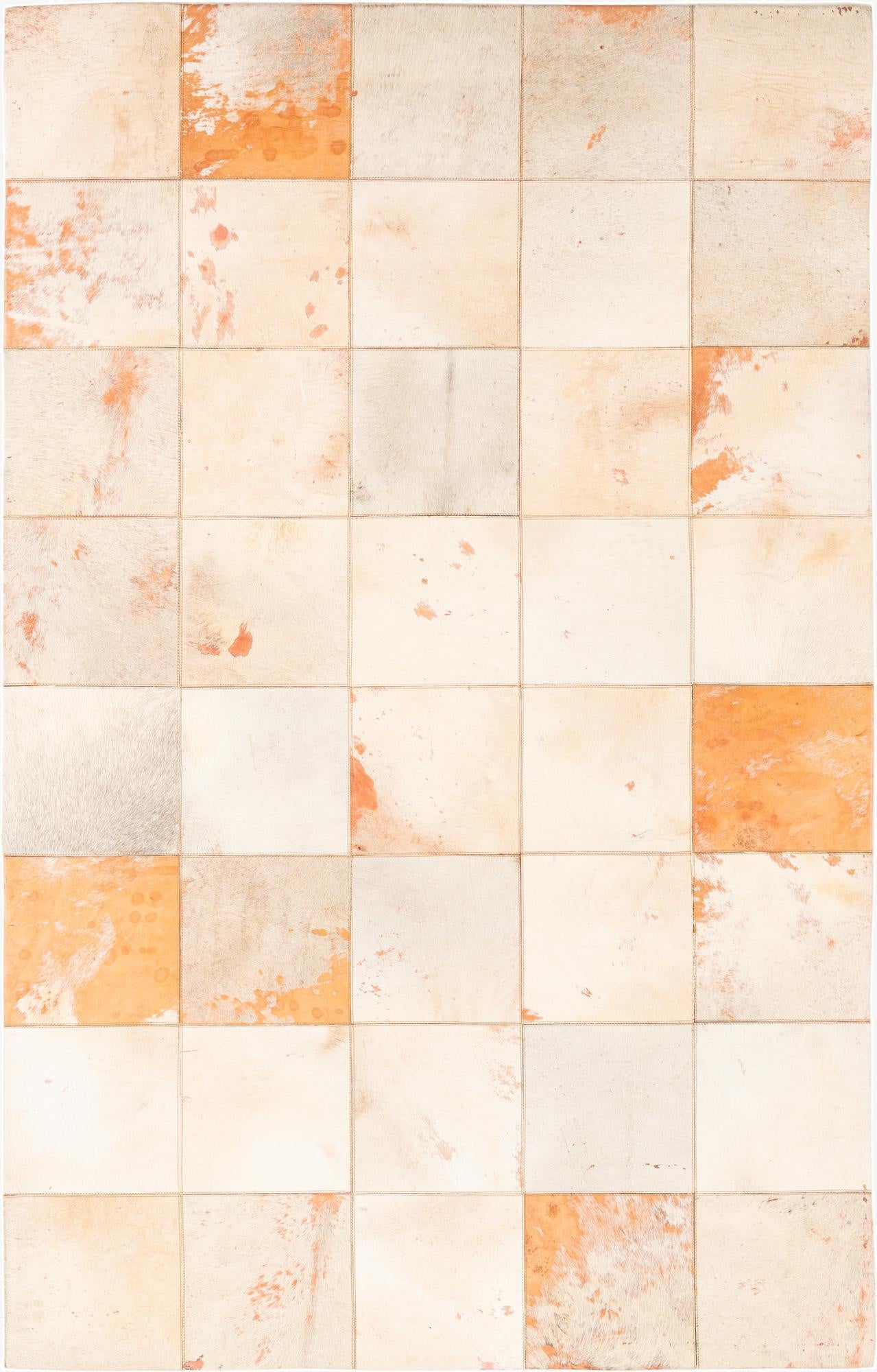  5' x 7' 10 Cowhide Leather Rug