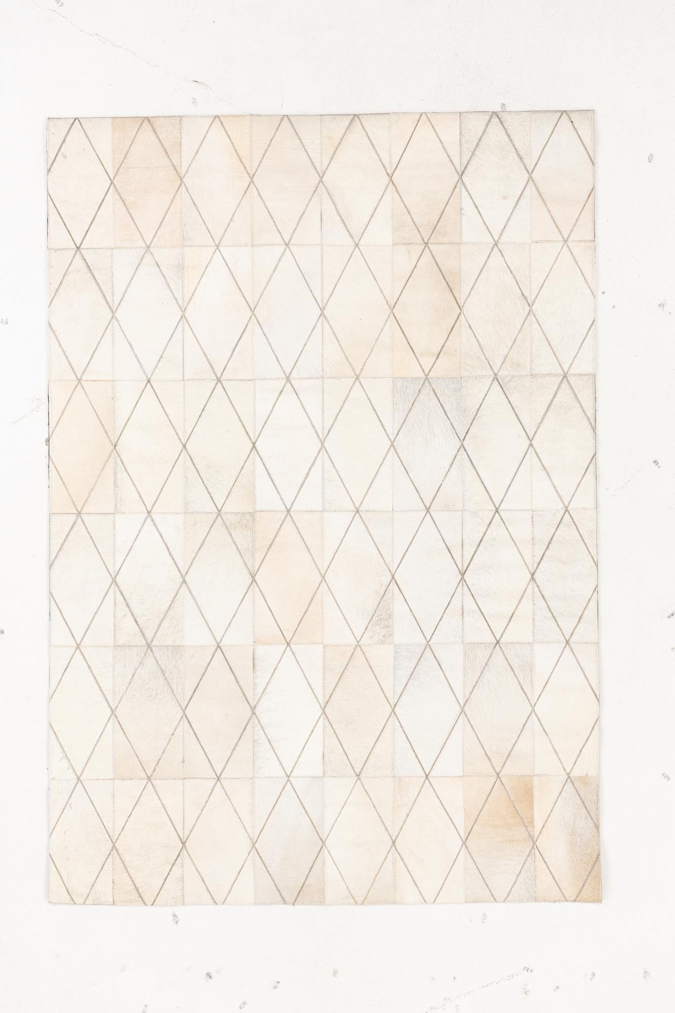  4' 1 x 5' 10 Cowhide Leather Rug