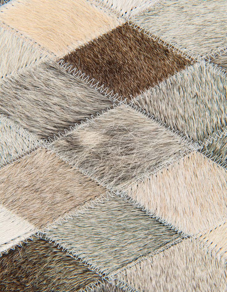 Detail image of  5' 8 x 7' 9 Cowhide Stocks Rug