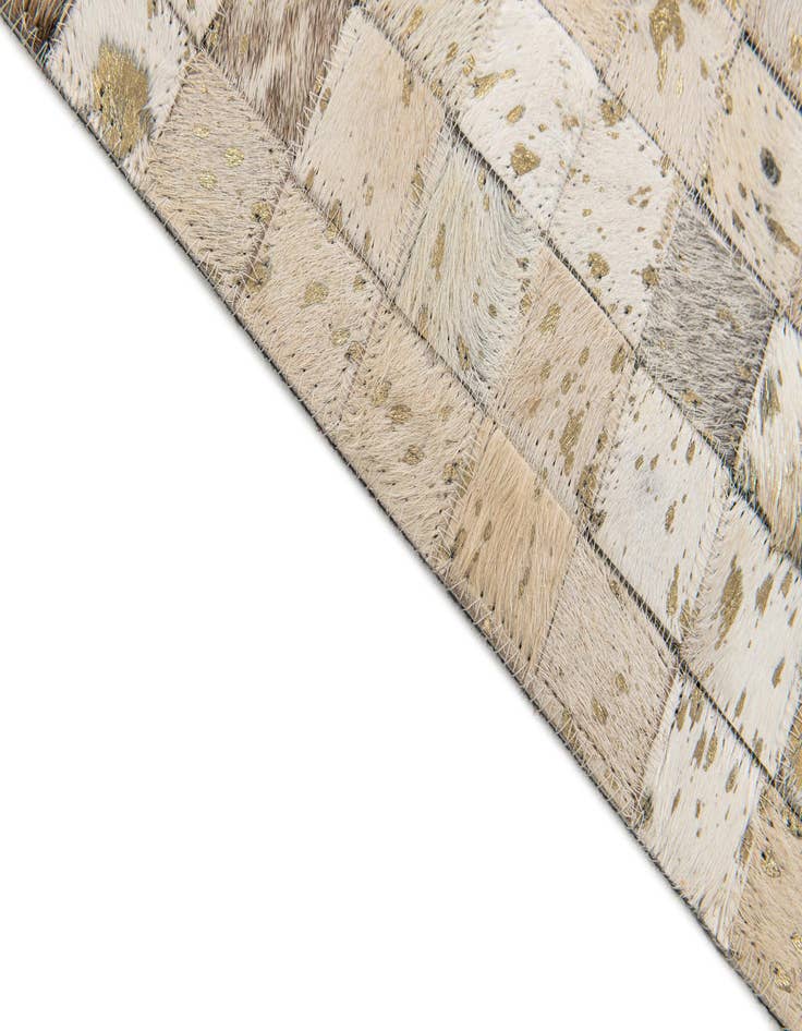 Detail image of  5' 3 x 7' 6 Cowhide Stocks Rug