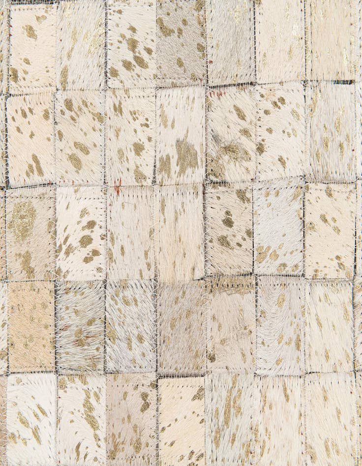 Detail image of  5' 3 x 7' 6 Cowhide Stocks Rug