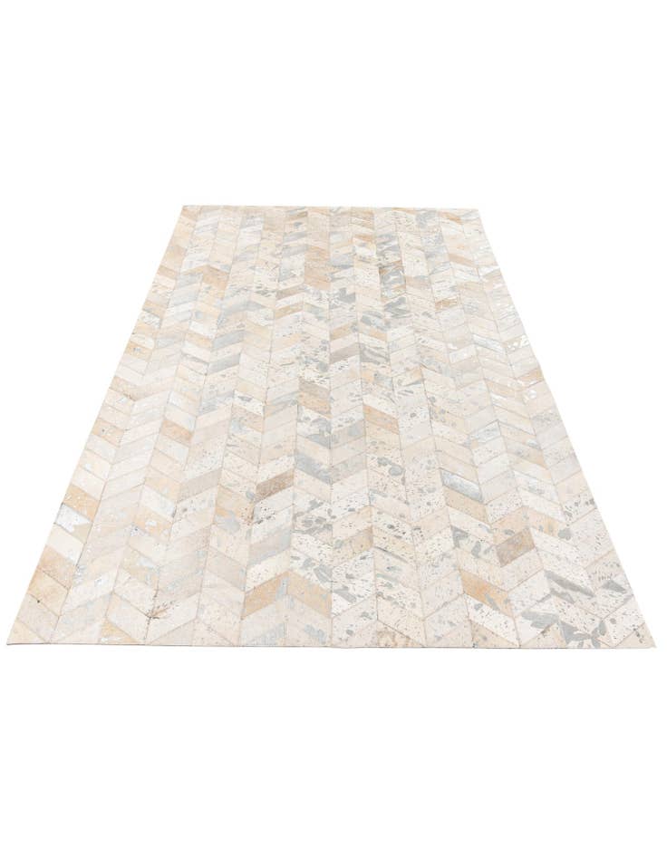 Detail image of  4' 11 x 7' 11 Cowhide Stocks Rug