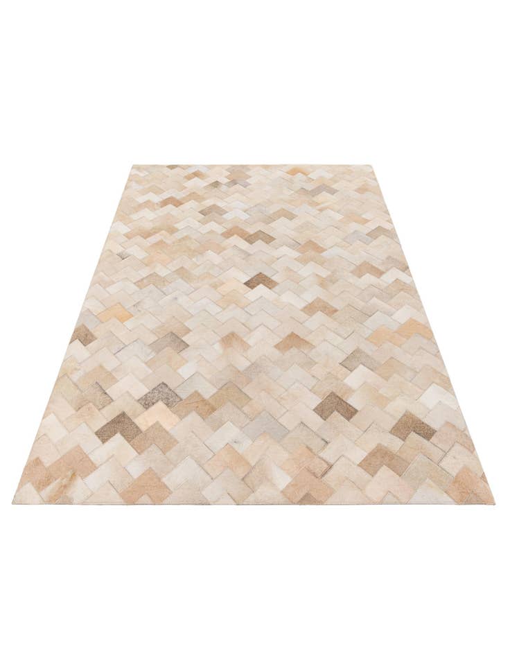 Detail image of  4' 2 x 5' 11 Cowhide Stocks Rug