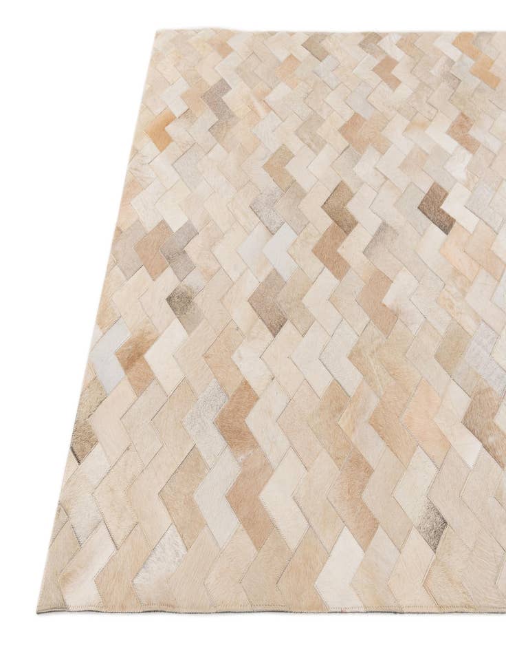 Detail image of  4' 2 x 5' 11 Cowhide Stocks Rug