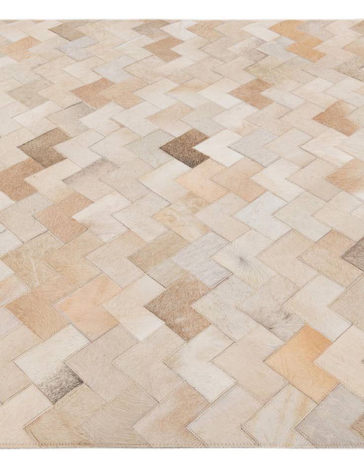 Detail image of  4' 2 x 5' 11 Cowhide Stocks Rug