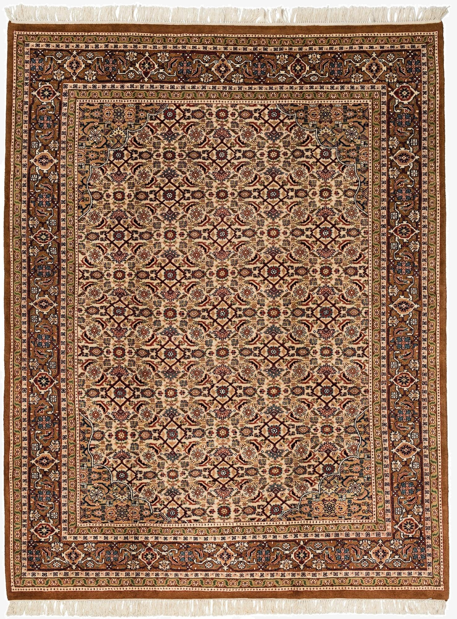  6' 7 x 8' 5  Hand Knotted Farahan Wool Rug