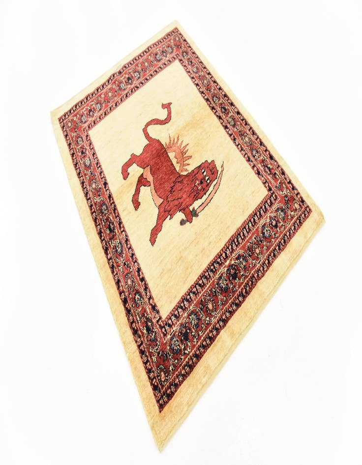 Detail image of  3' 10 x 5'  Hand Knotted Ghashghaei Persian Wool Rug