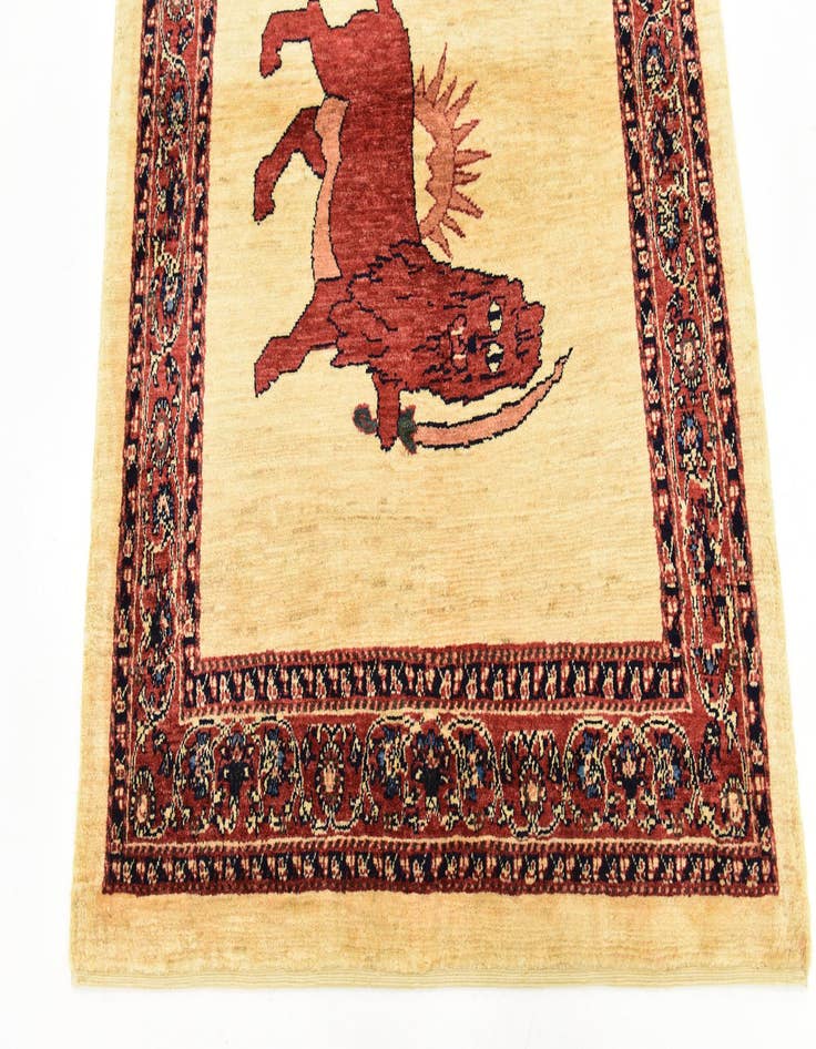 Detail image of  3' 10 x 5'  Hand Knotted Ghashghaei Persian Wool Rug