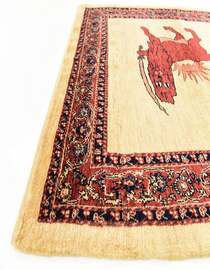 Detail image of  3' 10 x 5'  Hand Knotted Ghashghaei Persian Wool Rug