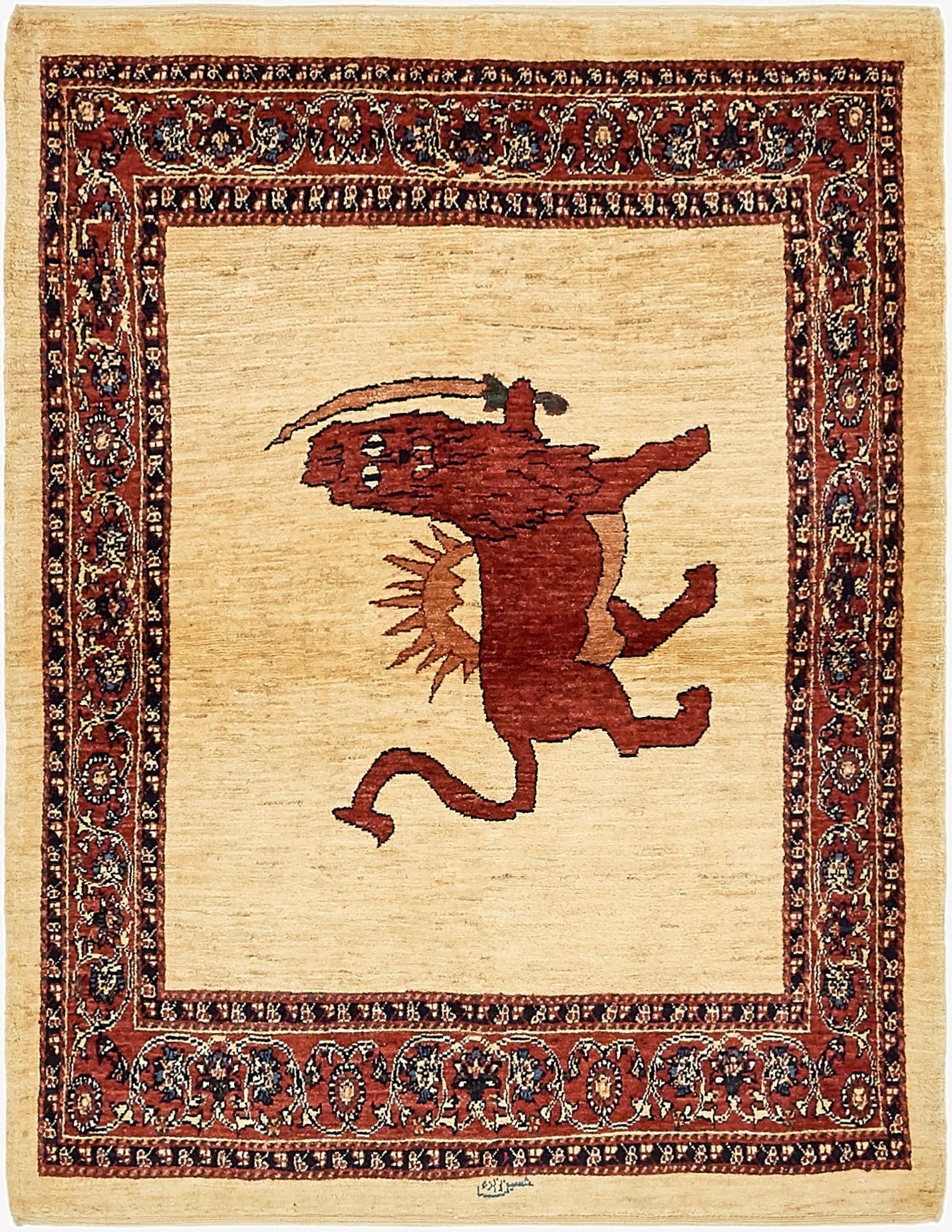  3' 10 x 5'  Hand Knotted Ghashghaei Persian Wool Rug