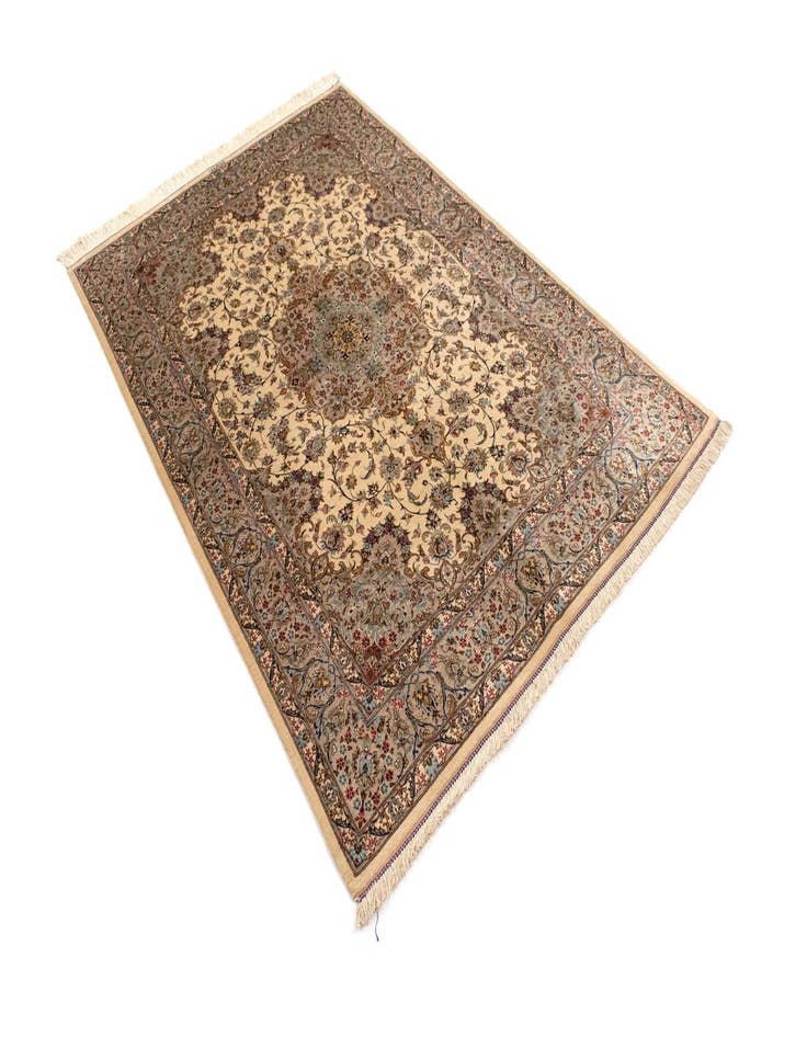 Detail image of  4' 3 x 6' 7 Ghom Silk Rug