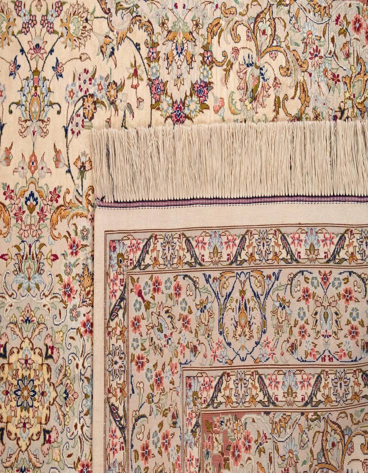 Detail image of  4' 3 x 6' 7 Ghom Silk Rug