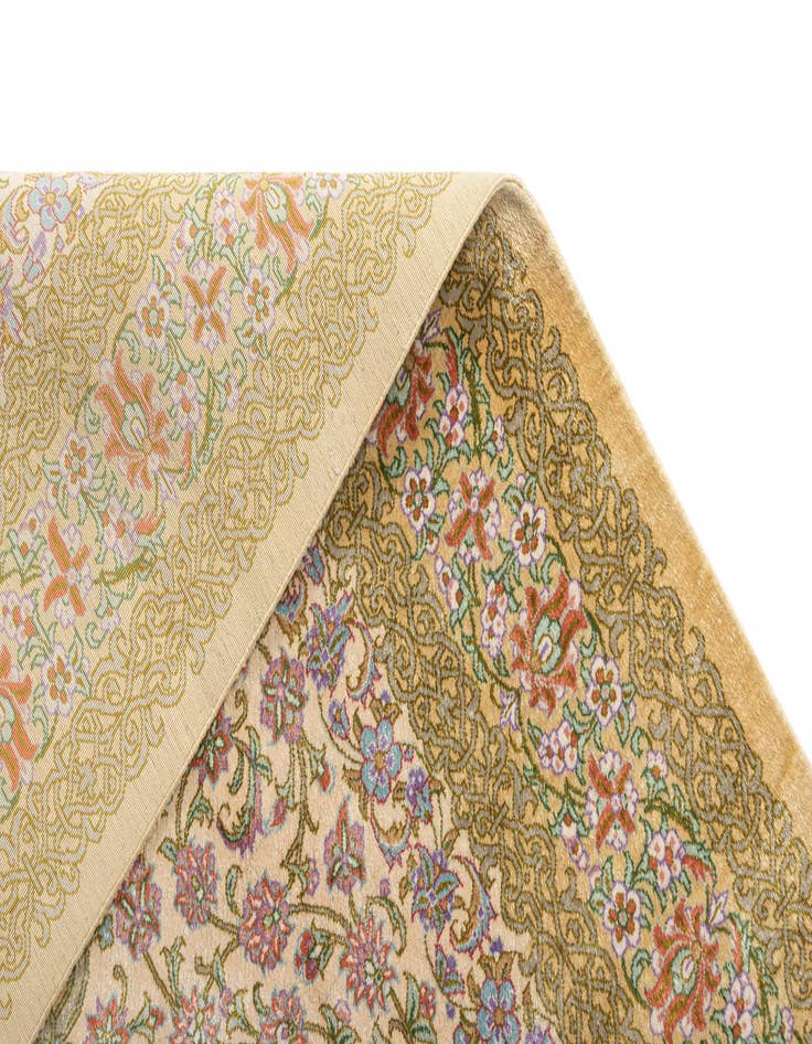 Detail image of  2' 8 x 4' 2 Ghom Silk Rug