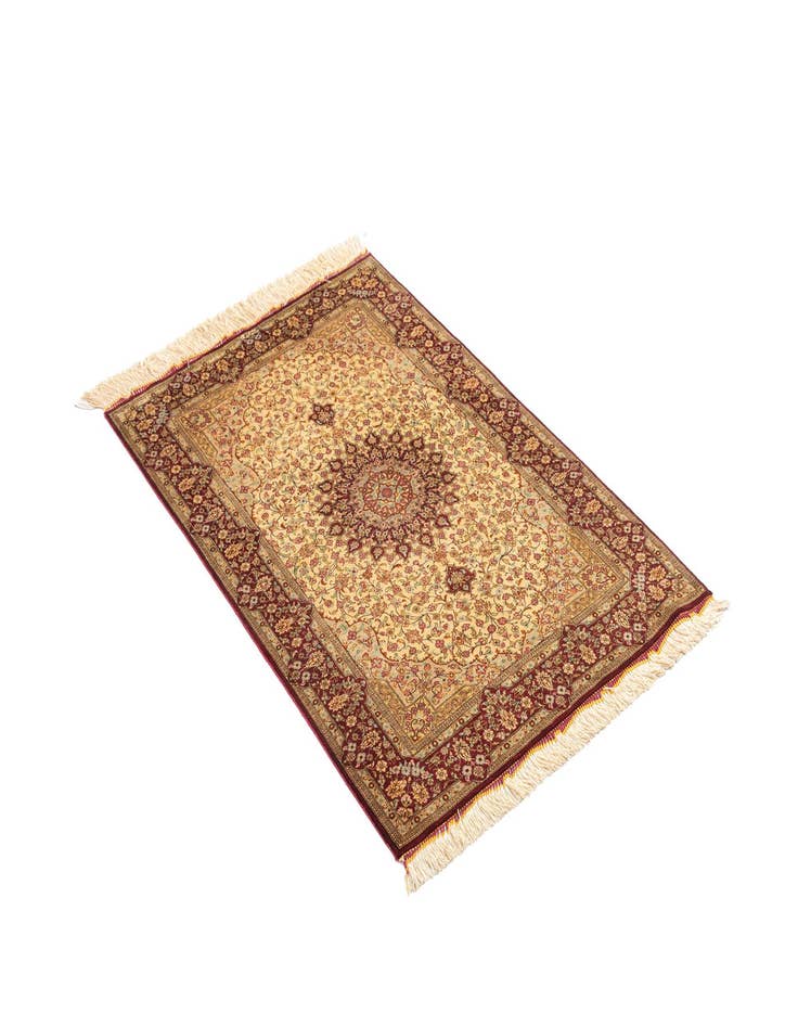 Detail image of  2' 7 x 4' Ghom Silk Rug