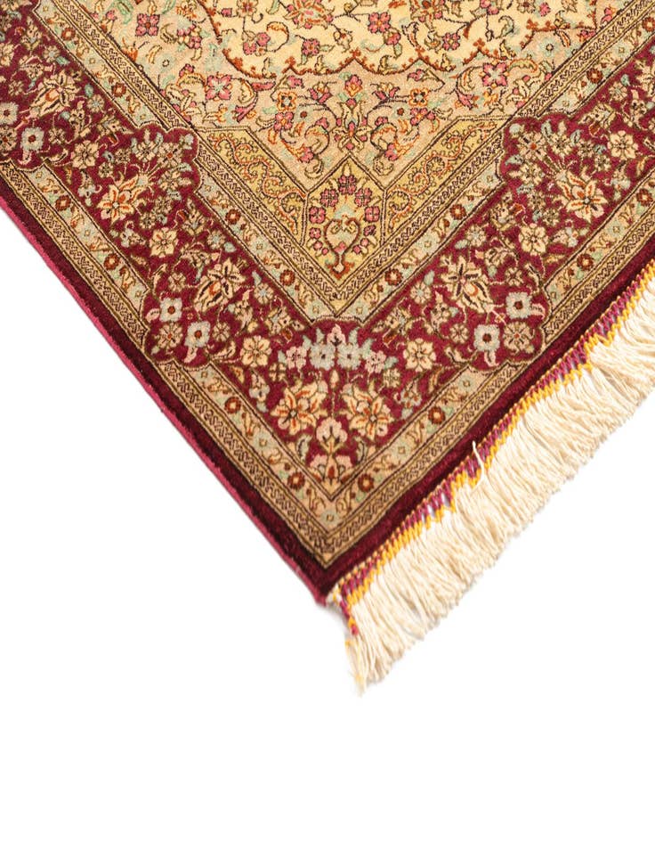 Detail image of  2' 7 x 4' Ghom Silk Rug