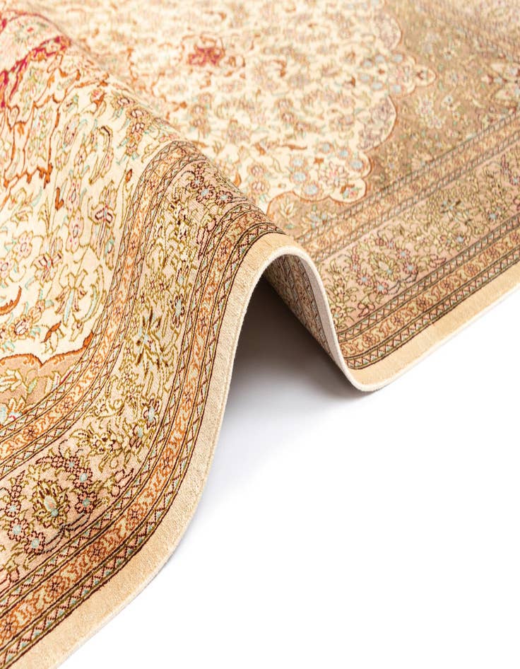 Detail image of  3' 3 x 5' Ghom Silk Rug