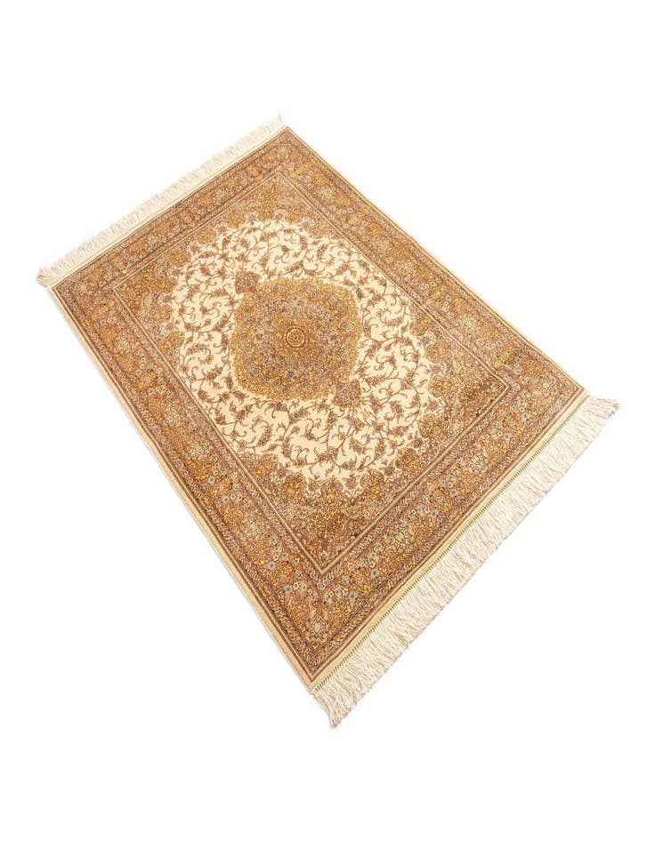 Detail image of  3' 5 x 4' 10 Ghom Silk Rug