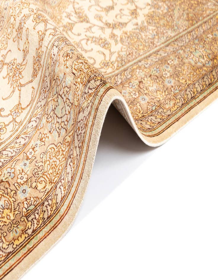 Detail image of  3' 5 x 4' 10 Ghom Silk Rug