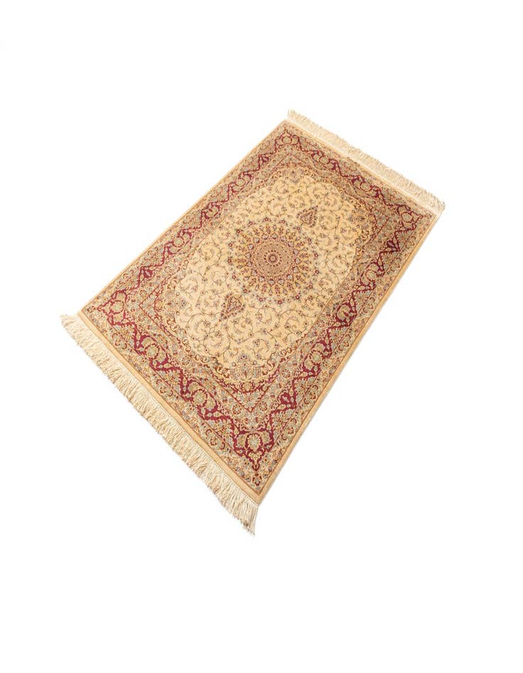 Detail image of  3' 4 x 4' 11 Ghom Silk Rug