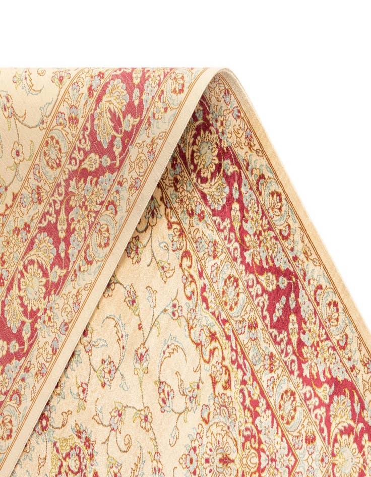 Detail image of  3' 4 x 4' 11 Ghom Silk Rug