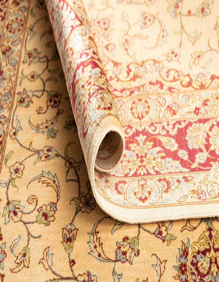 Detail image of  3' 4 x 4' 11 Ghom Silk Rug