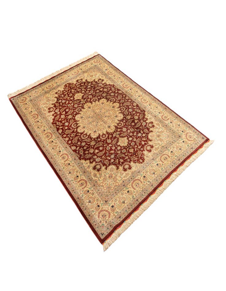 Detail image of  4' 6 x 6' 6 Ghom Silk Rug