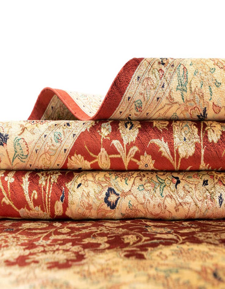 Detail image of  4' 6 x 6' 6 Ghom Silk Rug