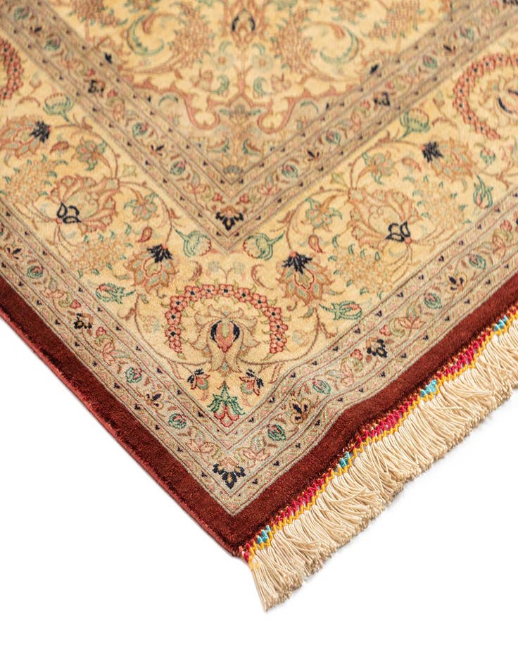 Detail image of  4' 6 x 6' 6 Ghom Silk Rug