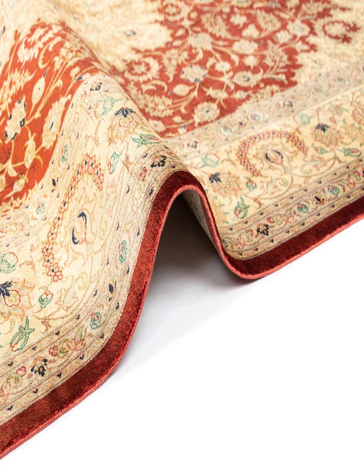 Detail image of  4' 6 x 6' 6 Ghom Silk Rug