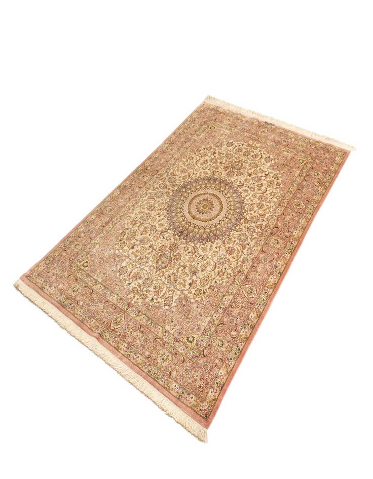 Detail image of  4' 3 x 6' 4 Ghom Silk Rug