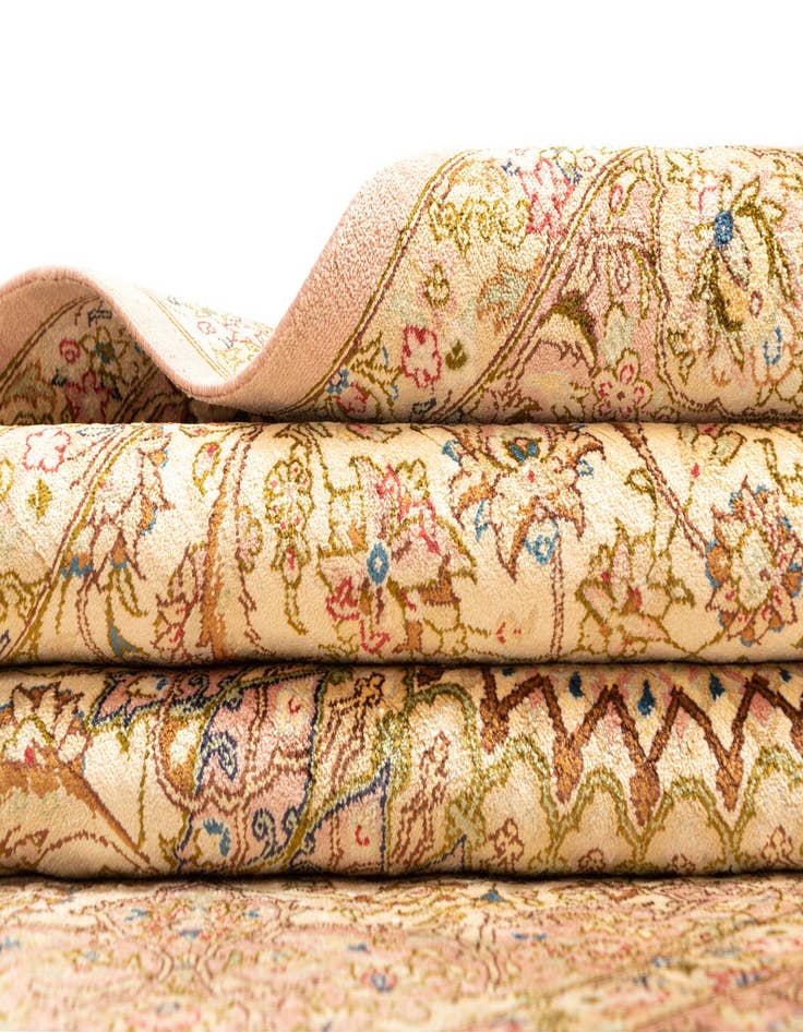 Detail image of  4' 3 x 6' 4 Ghom Silk Rug