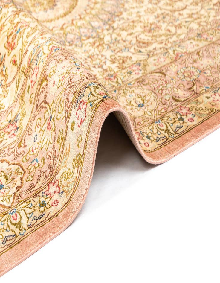 Detail image of  4' 3 x 6' 4 Ghom Silk Rug