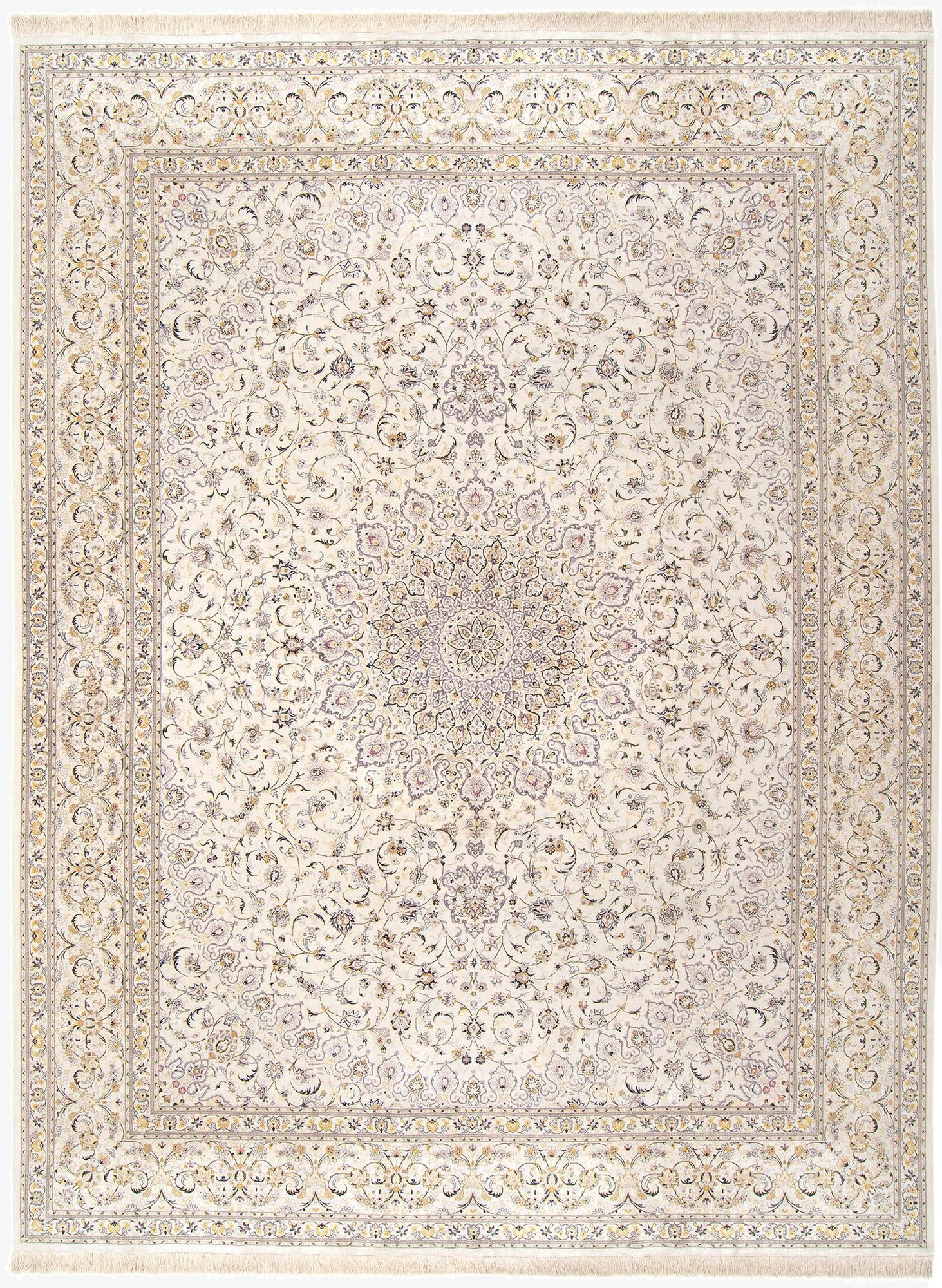  9' 8 x 13' 5 Ghom Silk Rug