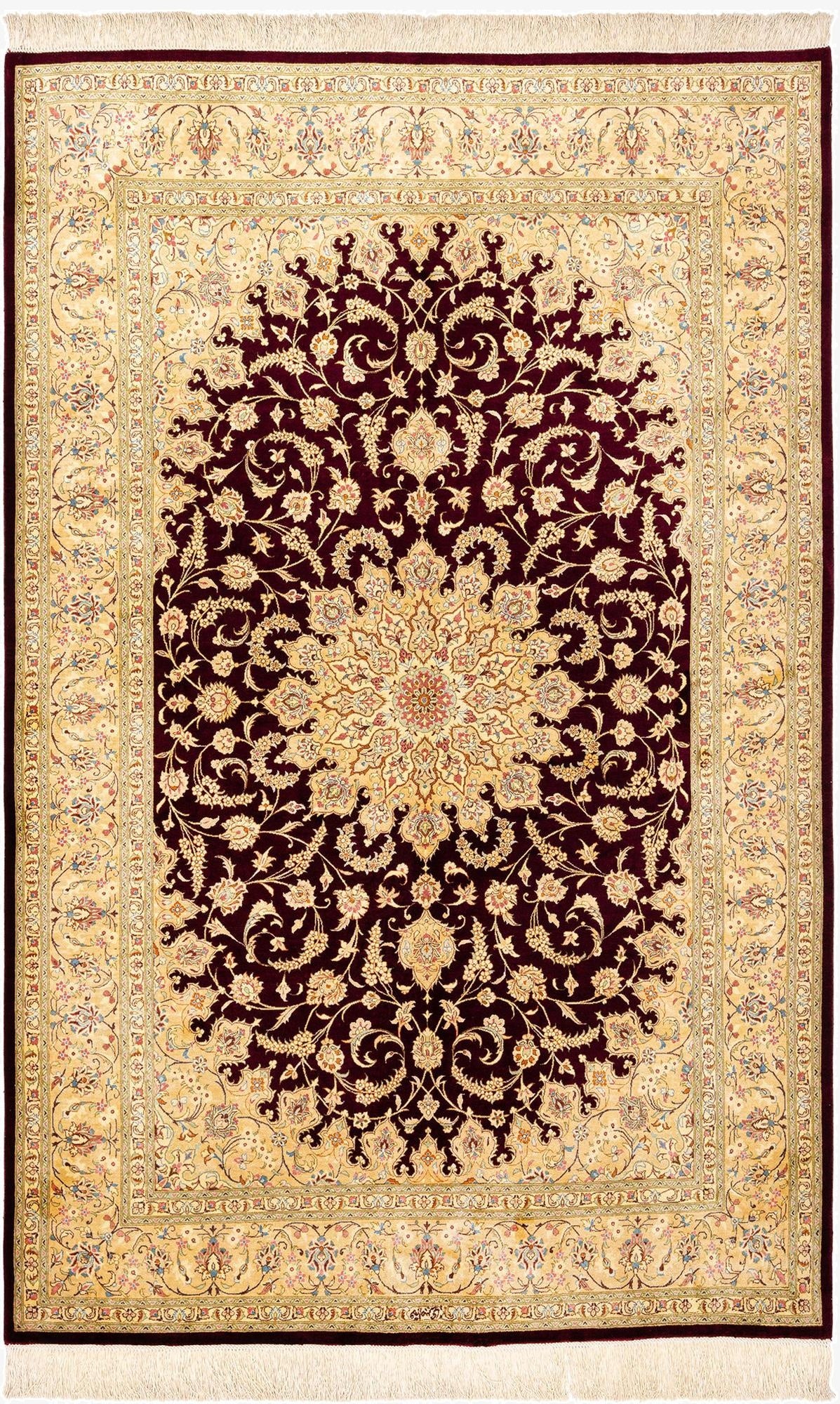  4' 4 x 6' 9 Ghom Silk Rug