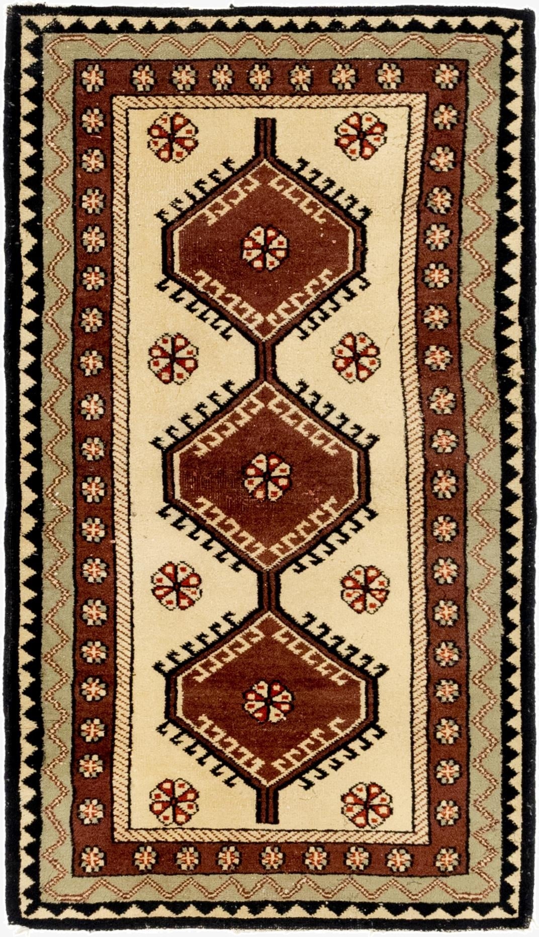  3' x 5' 3  Hand Knotted Hamedan Wool Rug