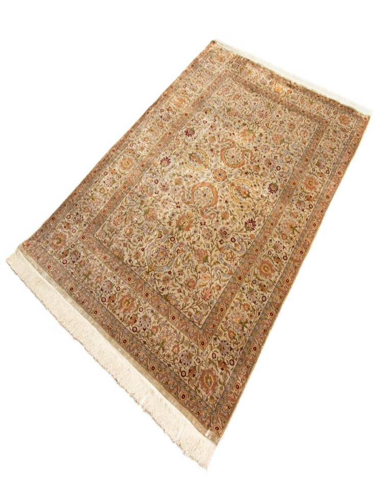 Detail image of  4' 8 x 7' 5 Hereke Silk Rug