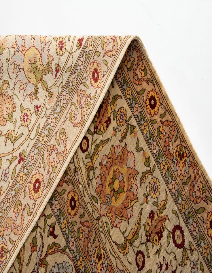 Detail image of  4' 8 x 7' 5 Hereke Silk Rug