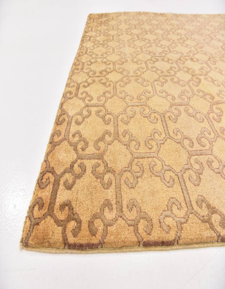 Detail image of  5' x 6' 6  Hand Knotted Ikat Oriental Rug