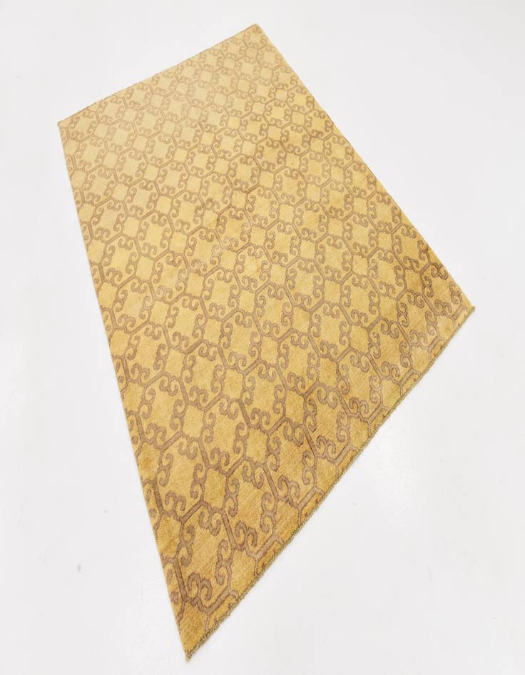 Detail image of  5' x 6' 5  Hand Knotted Ikat Rug