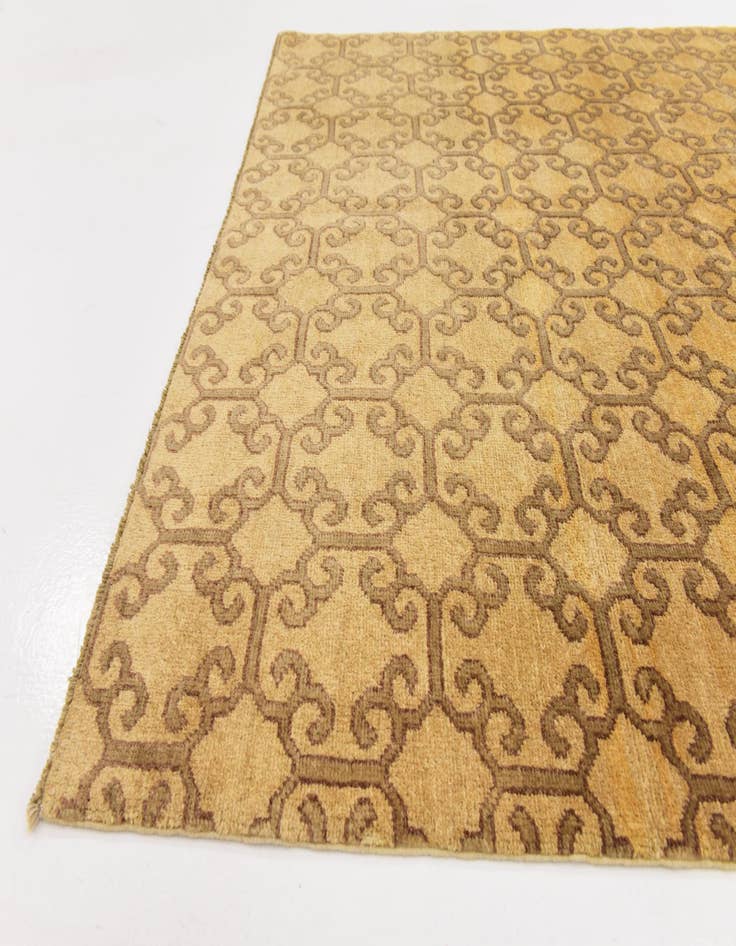 Detail image of  5' x 6' 5  Hand Knotted Ikat Rug